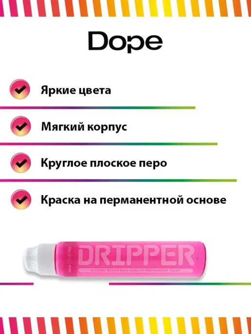 Dope Cans Маркер сквизер с краской Dripper 10 мм голубой, розовый, фото 2