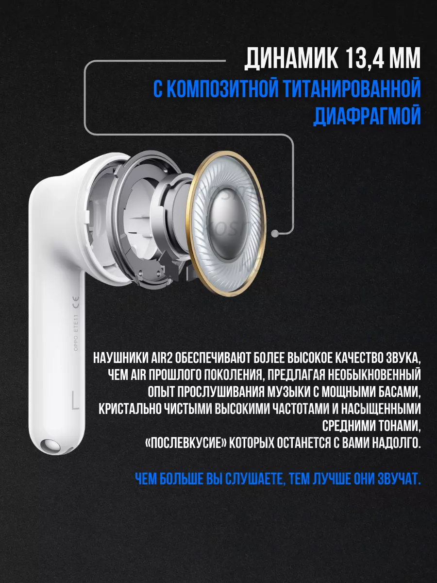 Наушники беспроводные OPPO Enco Air2 OPPO 100847096 купить за 2 753 ₽ в  интернет-магазине Wildberries