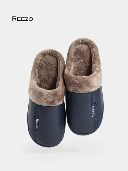 Reezo Теплые закрытые домашние тапочки, синий, фото 2