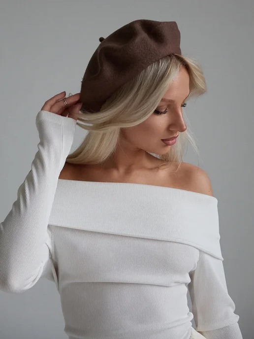 Bardo Берет из шерсти классический на весну, вариант, фото 7