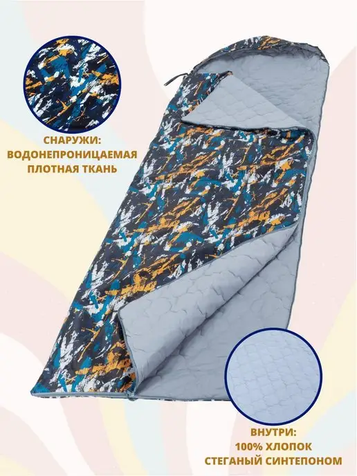 Malurre Спальный мешок Туристический зимний 220х70, 220x70, фото 6