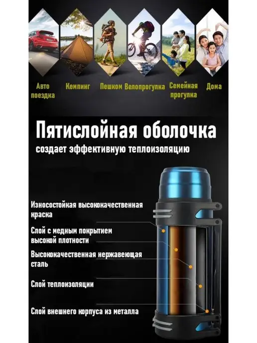 Just Do It термос железный. термос походный, серый, фото 6
