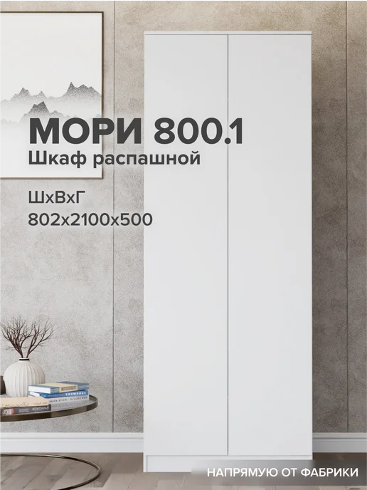 ДСВ Мебель Шкаф двустворчатый распашной в спальню 80 см, вариант