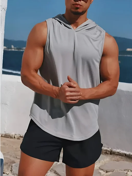 GIGANTEGYM фитнес майка бодибилдинг, серый, фото 3