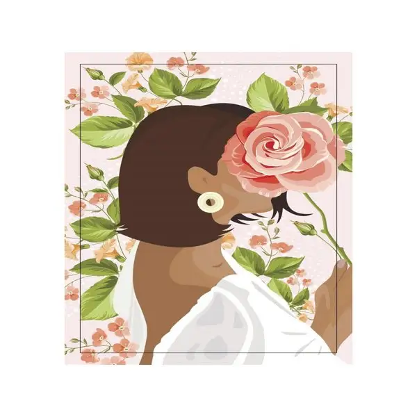 Алмазная мозаика с полным заполнением "Девушка в цветах"