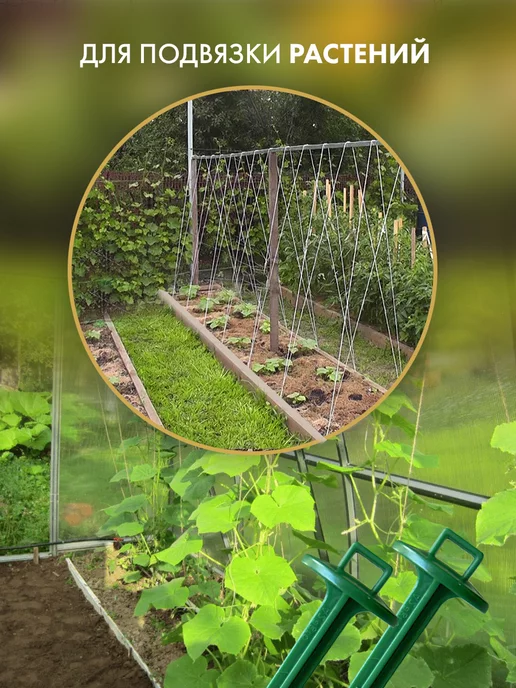 A2 AGRO Колышки для растений, подвязка для сада и огорода, зеленый, 20 шт, фото 4