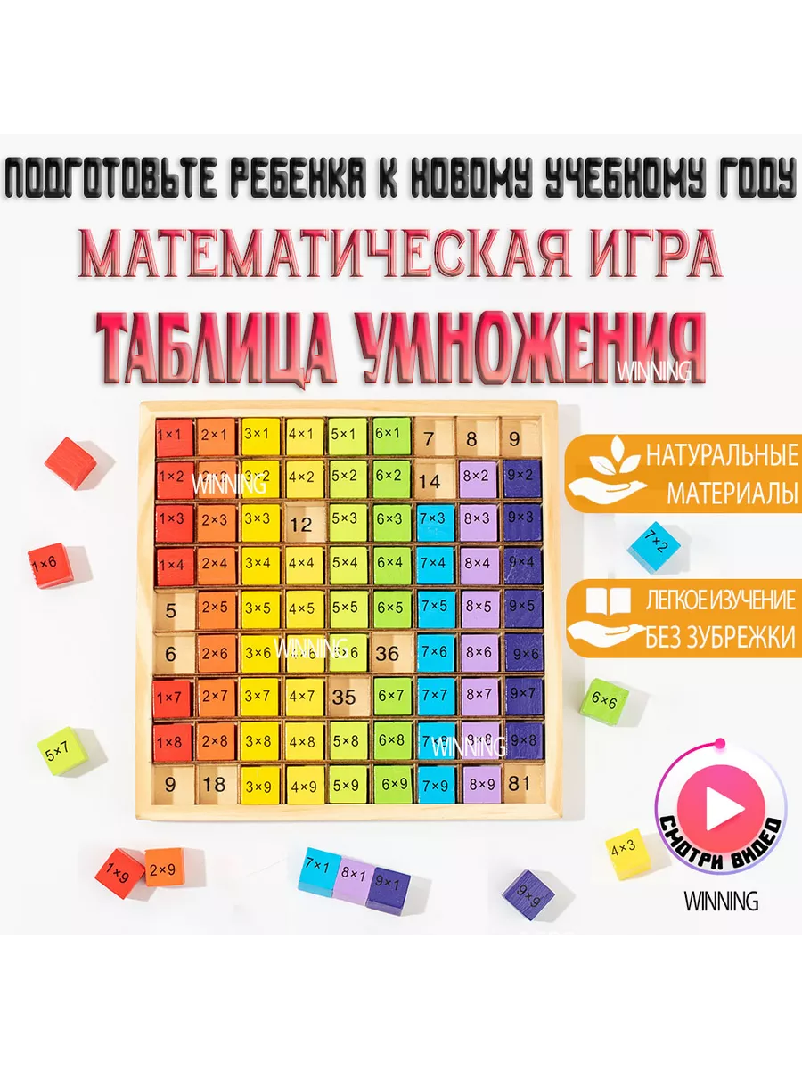 Обучающая Деревянная Игра Таблица Умножения для 2 класса Winning 101336649  купить за 1 142 ₽ в интернет-магазине Wildberries