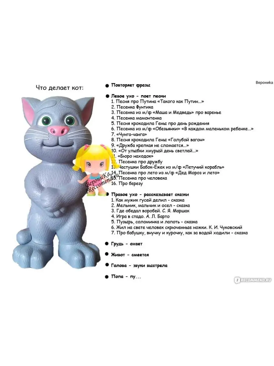 Кот Том/ Cat Tom/ Говорящая игрушка САФИЯ 101427626 купить за 1 182 ₽ в  интернет-магазине Wildberries