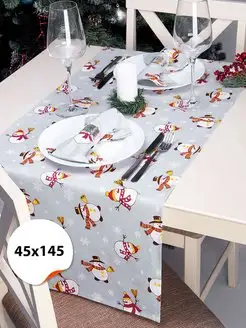 Дорожка на стол новогодняя кухонная 145x45 HappyFox Home 101593157 купить за 275 ₽ в интернет-магазине Wildberries