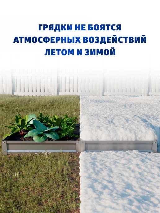 АГРОГРЯДКИ Грядка оцинкованная 1х6 м, Н 15 см, 1x6 м, 6 м, фото 8