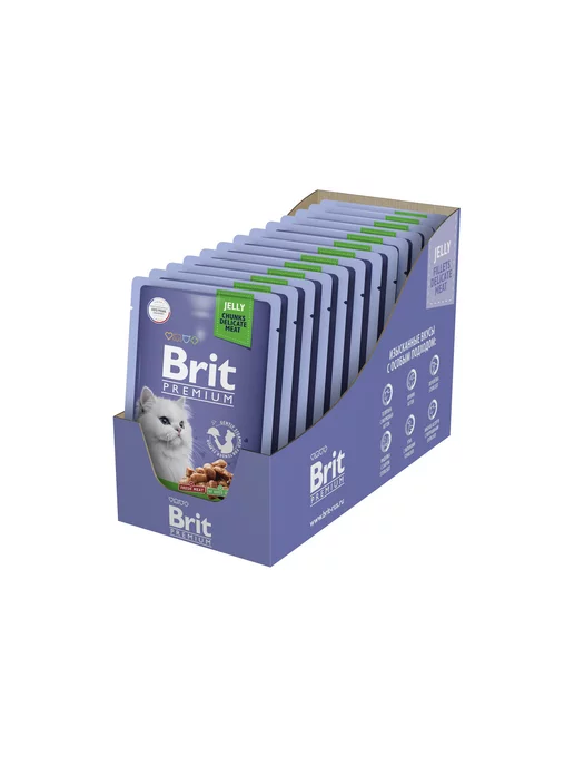 Brit Паучи для кошек цыпленок 85г 14 шт, 85 г, 14 шт, фото 2