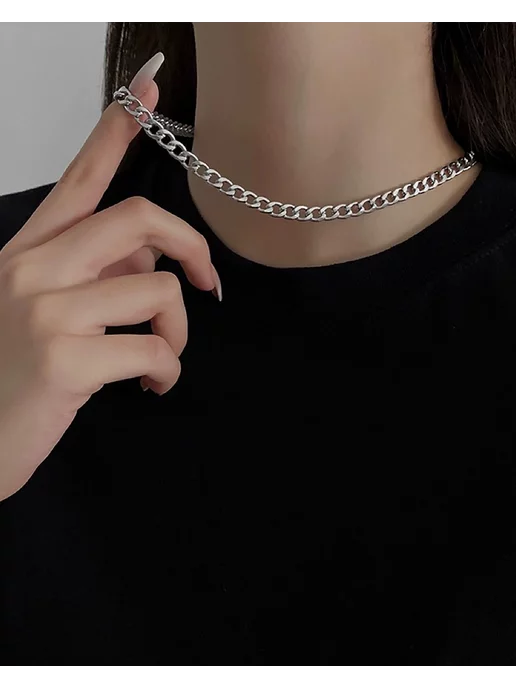 Premium Jewelry iRi GIFTS Цепочка женская тонкая 6 мм, серый, фото 4
