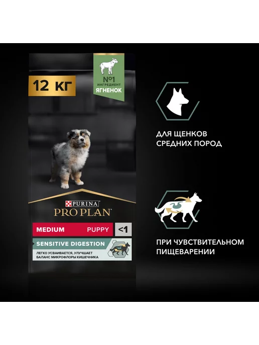 Сухой корм PRO PLAN для собак, средние, щенки, 12 кг, фото 3