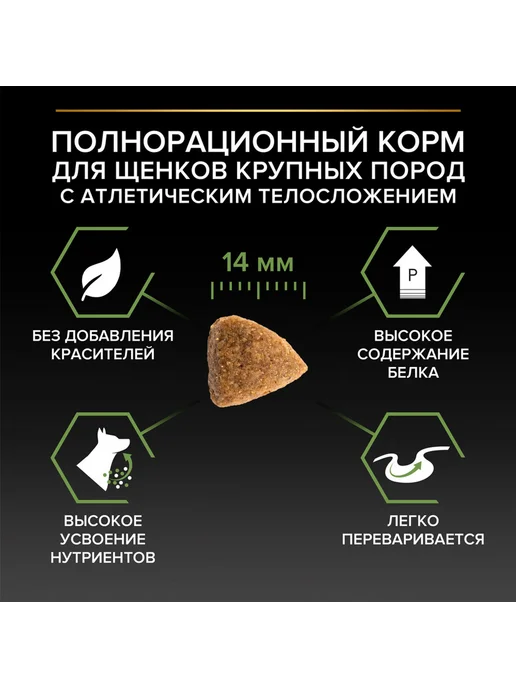 Сухой корм PRO PLAN для собак, крупные, щенки, курица, 12 кг, фото 7