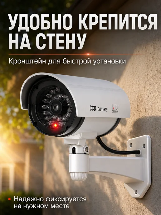 Купи Дома Муляж камеры видеонаблюдения уличный серый 2 шт обманка, 2 шт, фото 5