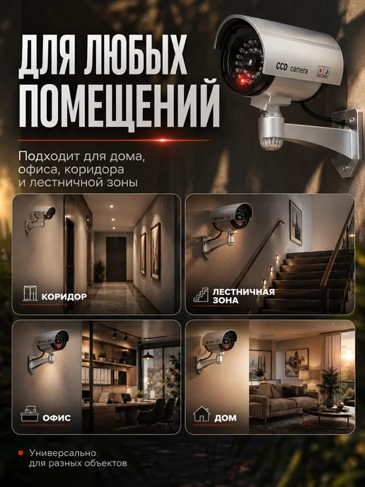Купи Дома Муляж камеры видеонаблюдения уличный серый 2 шт обманка, 2 шт, фото 6