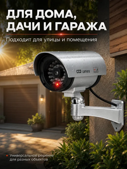 Купи Дома Муляж камеры видеонаблюдения уличный серый 2 шт обманка, 2 шт, фото 7