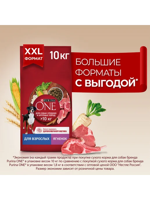 Сухой корм PURINA ONE для собак, крупные, средние, 10 кг, фото 3