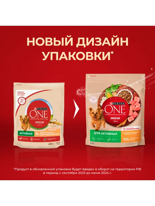 Сухой корм PURINA ONE Активных для собак, мелкие, 0,6 кг, фото 4