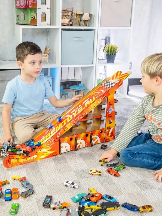 Teremtoys Игрушечный гараж с парковкой и трамплином для машинок, вариант, фото 5