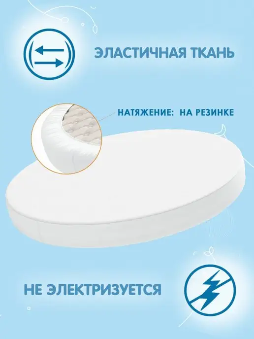 МонаКо Наматрасник 75х75 круглый водонепроницаемый, 75x75, фото 3