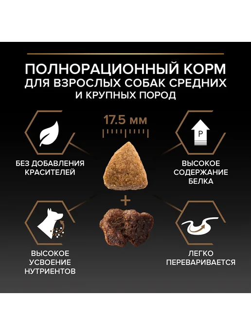 Сухой корм PRO PLAN Duo Delice для собак, крупные, средние, 10 кг, фото 6