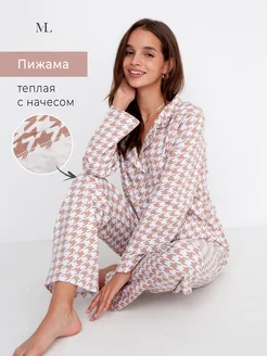 Пижама со штанами и рубашкой теплая с начесом Modellini 102342537 купить за 2 262 ₽ в интернет-магазине Wildberries