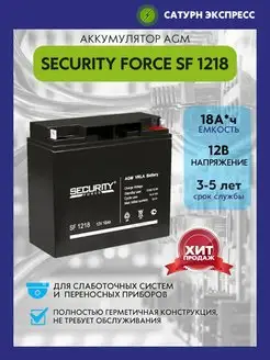 Аккумулятор для ИБП SF 1218 Security Force 102473525 купить за 3 262 ₽ в интернет-магазине Wildberries