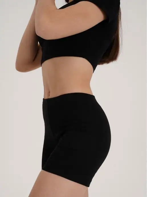 MELANA Термошорты спортивные панталоны теплые, черный, фото 4