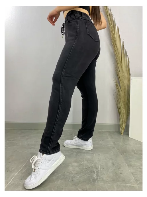 NATASHA BEAUTIFUL Джеггинсы на меху джинсы женские, черный, фото 7