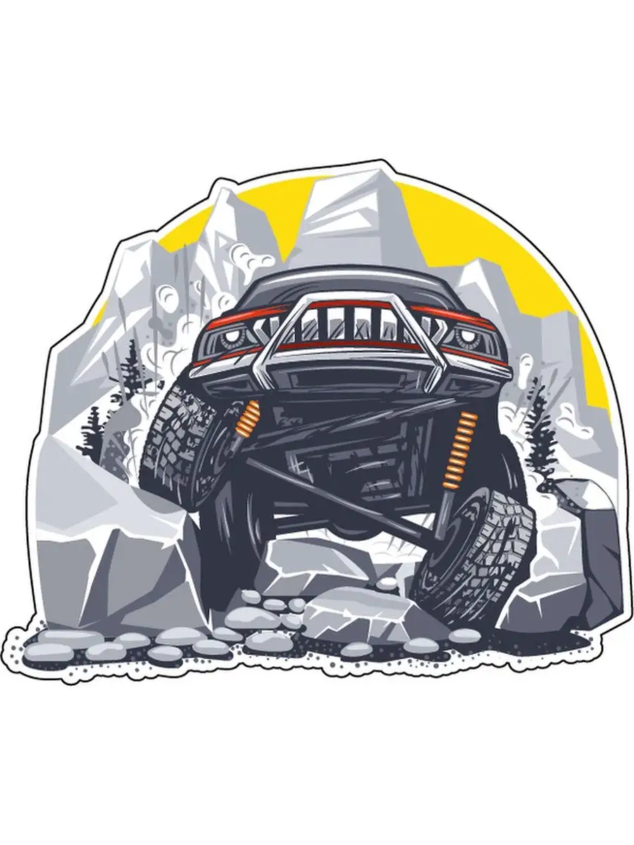 Наклейка внедорожник / Off Road 15x12 см
