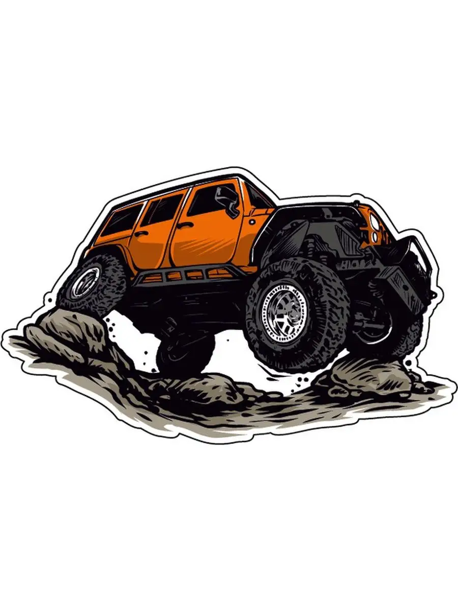 Наклейка внедорожник / Off Road 15x9 см