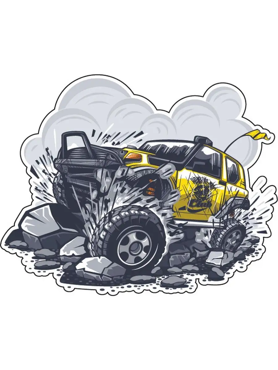 Наклейка внедорожник / Off Road 15x12 см