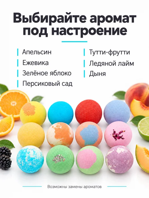 Ofcourse Бомбочки для ванны набор подарочный СПА 12 штук, голубой, фото 6