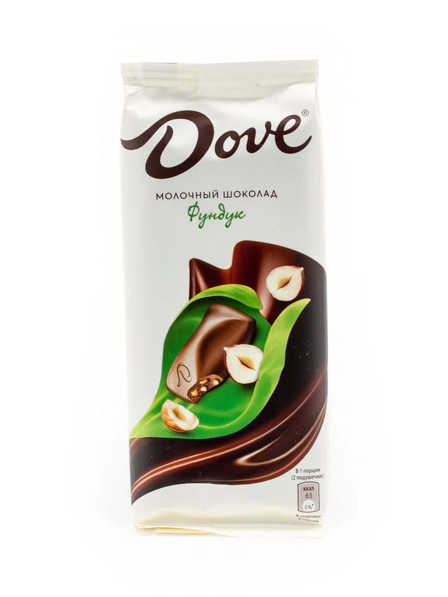 Шоколад dove молочный фундук 90гр