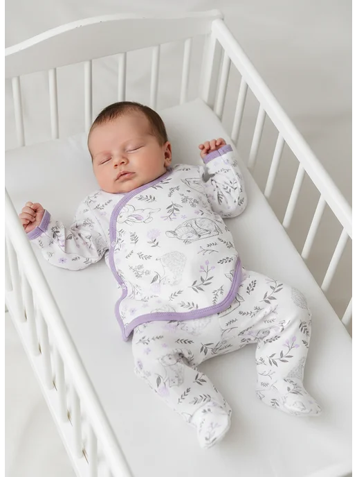 Lemony KIDS Теплые ползунки для новорожденных с начесом, зеленый, фото 4
