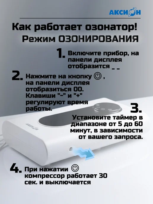 Аксион Озонатор-ионизатор воздуха и воды для квартиры от запаха, вариант, фото 5