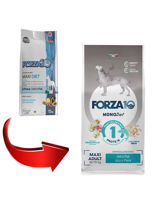 Сухой корм Forza10 Monodiet Low для собак, крупные, рыба, 12 кг, фото 2