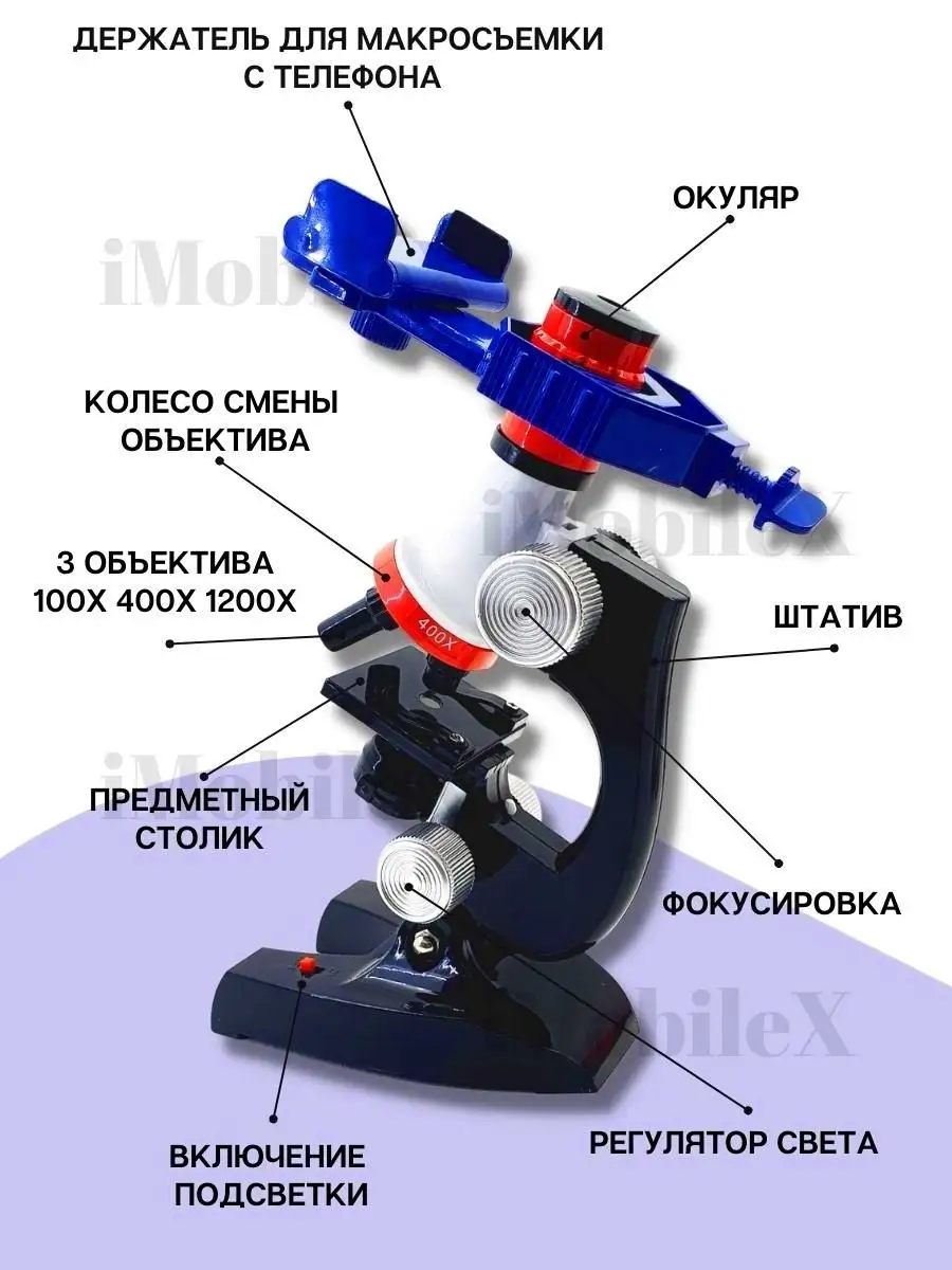Микроскоп с держателем для телефона IMO 102696895 купить за 781 ₽ в  интернет-магазине Wildberries