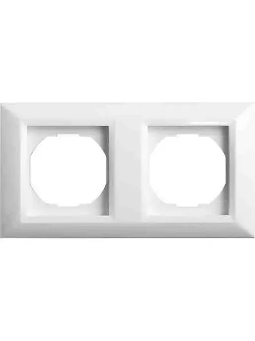 Metronex Рамка 2-я Roma White Белый пластик, белый, фото 4