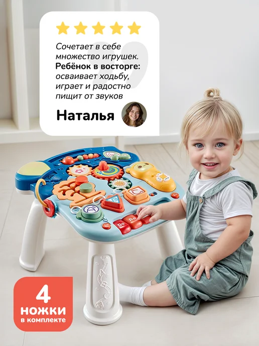 playokay Каталка ходунки с игровой панелью 4 в 1, вариант, фото 7