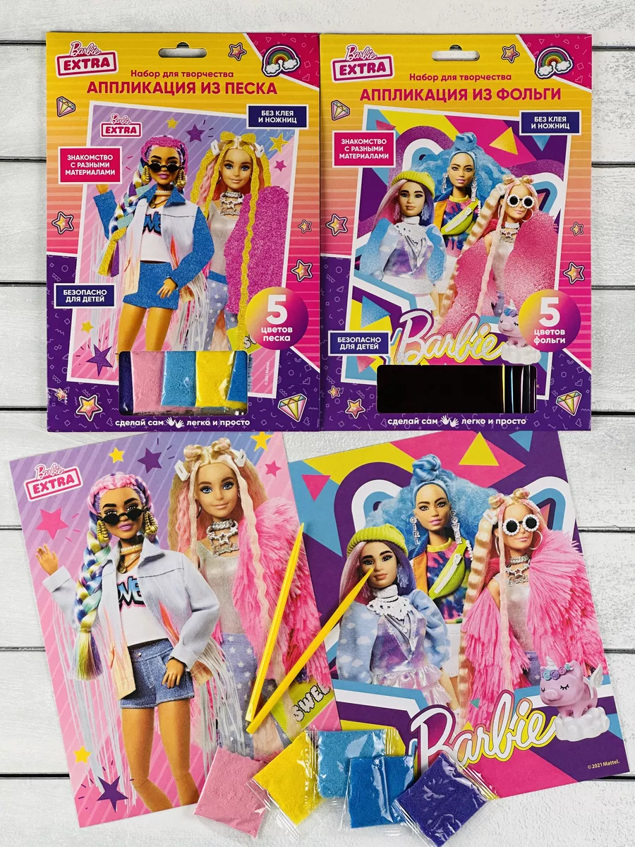 Аппликация песок фольга Barbie Барби кукла набор для девочек Multiart  102873998 купить за 143 ₽ в интернет-магазине Wildberries