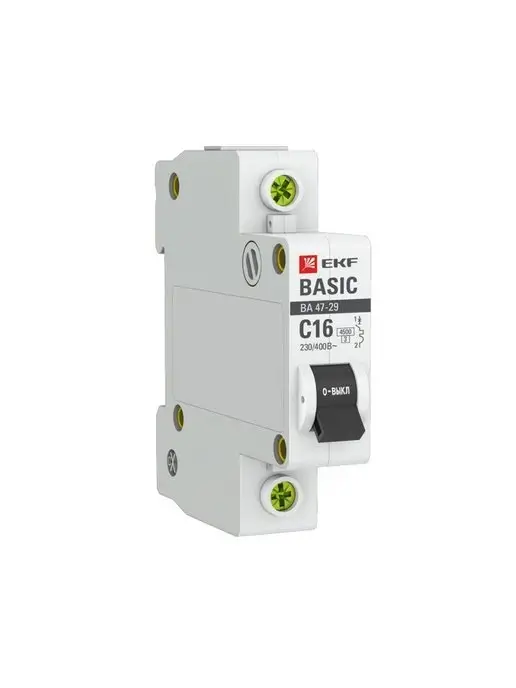 EKF Автоматический выключатель 1P 16А С 10шт, 10 шт