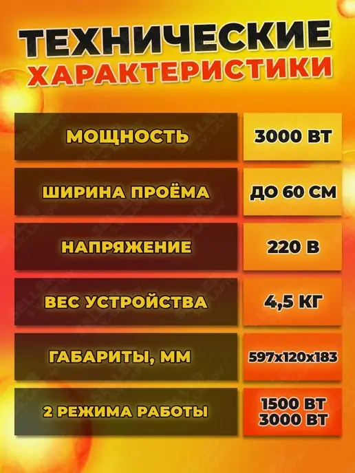 РЕСАНТА Электрическая воздушно-тепловая завеса ТЗ-3С, в упаковке 10 кг, фото 3