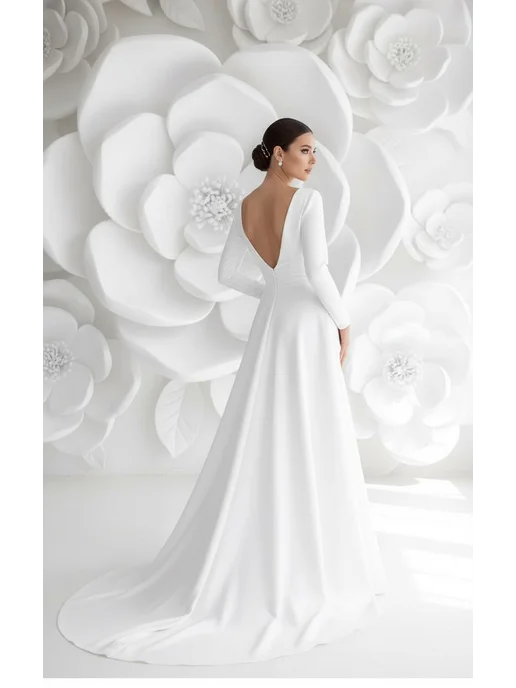 VESNA DRESS Платье свадебное длинное, белый, фото 3