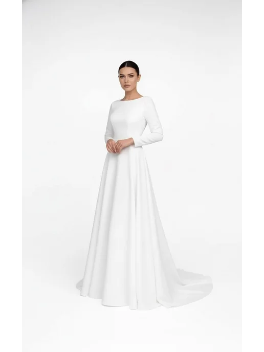 VESNA DRESS Платье свадебное длинное, белый, фото 5