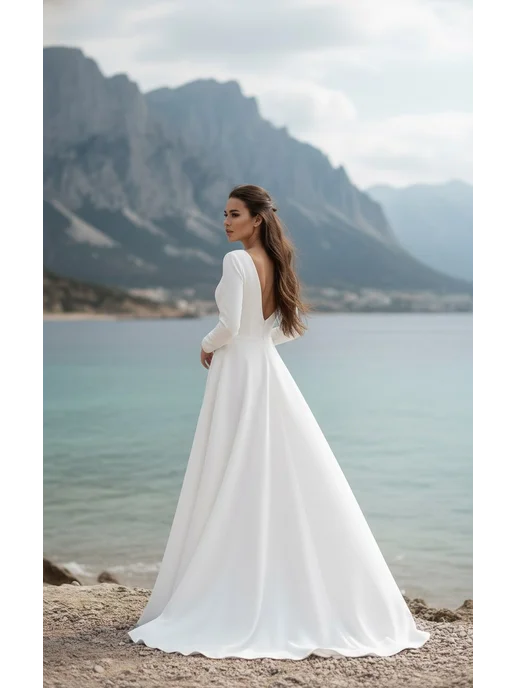 VESNA DRESS Платье свадебное длинное, белый, фото 7