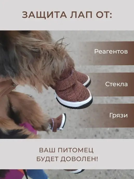 Cats&Dogs Летняя обувь для собак на липучке, коричневый, фото 2