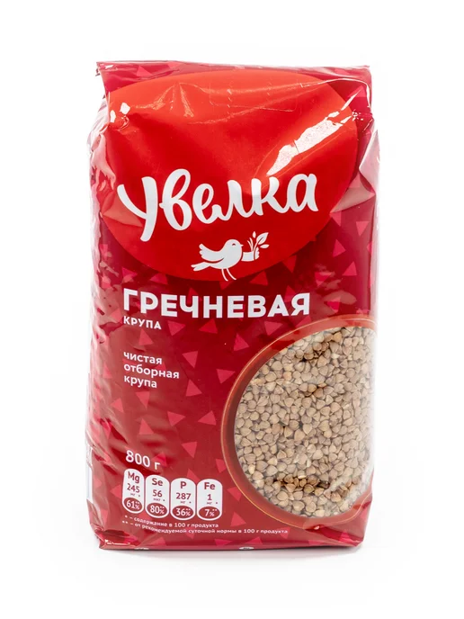 Увелка Гречка ядрица пропаренная 800г, 800 г, фото 2