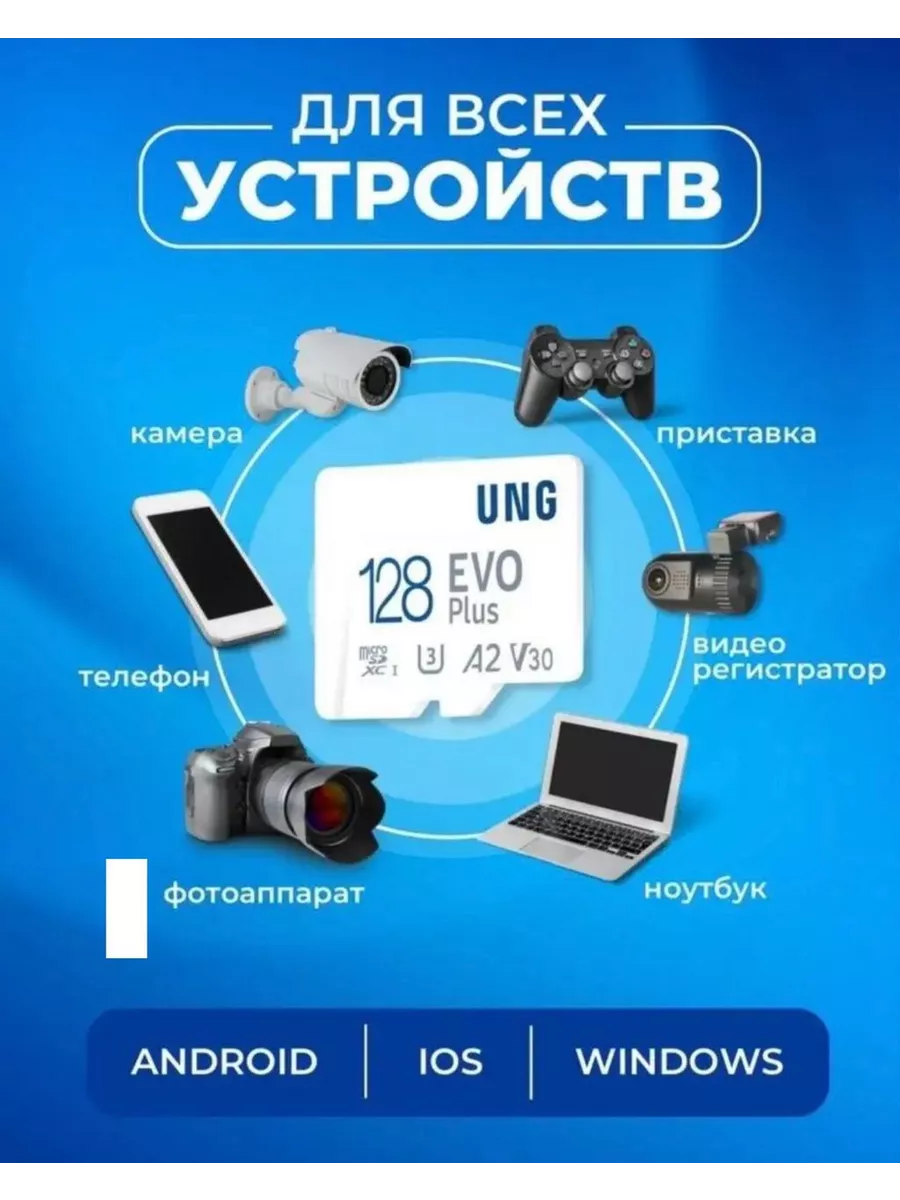 Карта памяти 128 Гб/ Micro SD 128 GB Samsung/ Smartbuy/ Карта памяти 128 GB  103206858 купить за 1 519 ₽ в интернет-магазине Wildberries